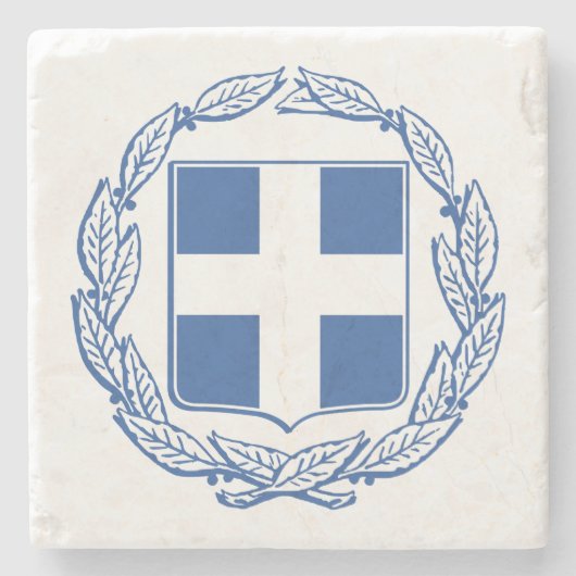 Grieks wapenschild stenen onderzetter (Voorkant)