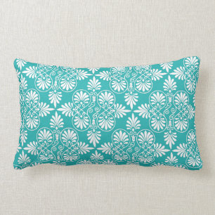 Grieks-wit Blauwgroen patroonanent decoratief onge Kussen
