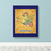 Grieks Zee Paard  kunst gewikkeld doek Canvas Afdruk (Insitu (Houten vloer))