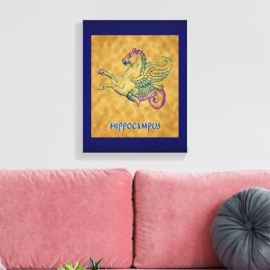 Grieks Zee Paard  kunst gewikkeld doek Canvas Afdruk (Insitu (Woonkamer))