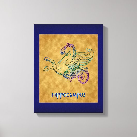 Grieks Zee Paard  kunst gewikkeld doek Canvas Afdruk (Voorkant)