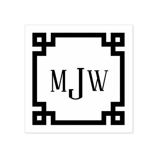 Grieks Zeer belangrijk Lijst Monogram Rubberstempe Rubberstempel (Afrduk)