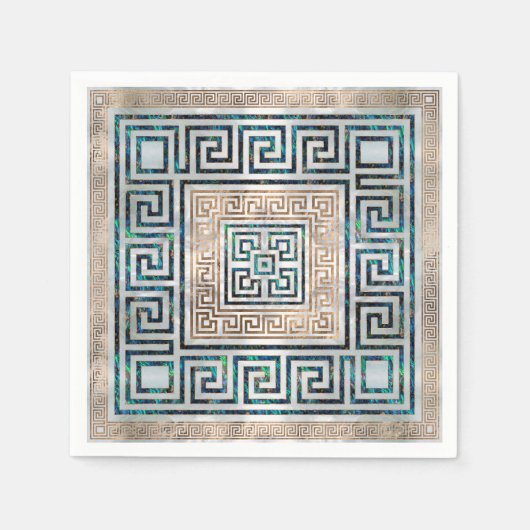 Grieks Zeer belangrijk Ornament - Abalone en goud Servet (Voorkant)