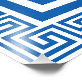 Grieks Zeer belangrijk Patroon Blauw en Wit Ontwer Foto Afdruk (Hoek)