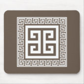 Grieks Zeer belangrijk Patroon Wit en Bruin Ontwer Muismat (Voorkant)