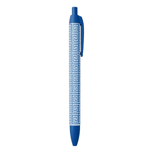 Grieks Zeer Blauw en Witte patroonpen Zwarte Inkt Pen (Achterkant (Verticaal))
