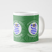 Grieks Zwart Haired Angel Kerstvlag Persoonlijk Grote Koffiekop (Voorkant rechts)