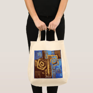 Griekse Abstracte kunst op basis van stamhout Tote Bag