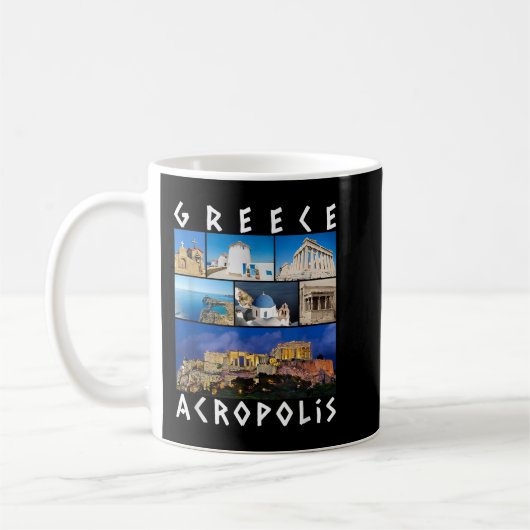 Griekse acropolis beroemde galerijreiziger voor de koffiemok (Links)