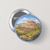 Griekse Acropolis Ronde Button 5,7 Cm (Voorkant /achterkant)