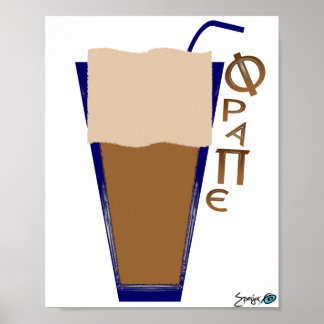 Griekse afdruk voor snelle koffie poster
