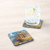 Griekse Akropolis Waterverf Reismonumenten Bier Onderzetter (Rechterzijde)