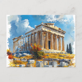 Griekse Akropolis Waterverf Reismonumenten Briefkaart