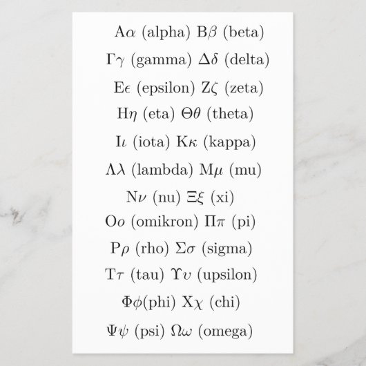 Griekse alfabet handouts | Flyers voor taalonderwi (Voorkant)