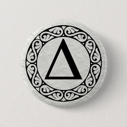 Griekse alfabet Letter Delta Ronde Button 5,7 Cm (Voorkant)