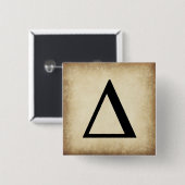 Griekse alfabet Letter Delta Vierkante Button 5,1 Cm (Voorkant /achterkant)