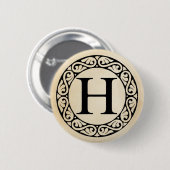 Griekse alfabet Letter Eta Ronde Button 5,7 Cm (Voorkant /achterkant)