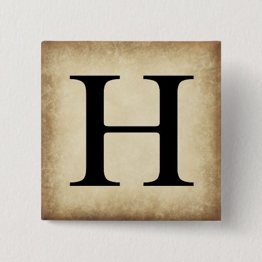 Griekse alfabet Letter Eta Vierkante Button 5,1 Cm (Voorkant)