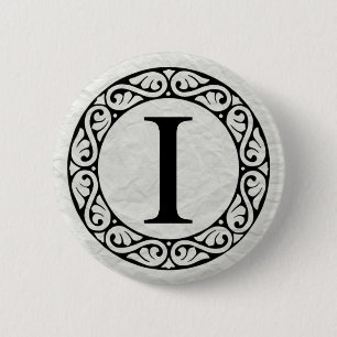 Griekse alfabet Letter Iota Ronde Button 5,7 Cm