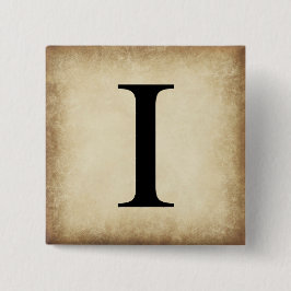 Griekse alfabet Letter Iota Vierkante Button 5,1 Cm