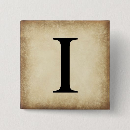 Griekse alfabet Letter Iota Vierkante Button 5,1 Cm (Voorkant)