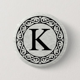 Griekse alfabet Letter Kappa Ronde Button 5,7 Cm