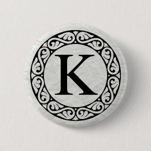 Griekse alfabet Letter Kappa Ronde Button 5,7 Cm