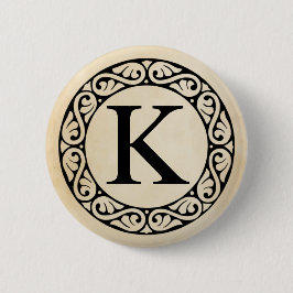 Griekse alfabet Letter Kappa Ronde Button 5,7 Cm