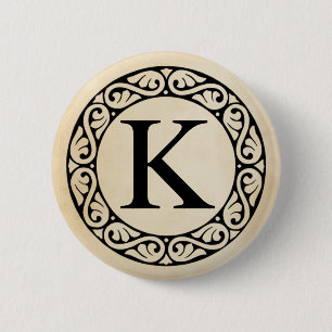 Griekse alfabet Letter Kappa Ronde Button 5,7 Cm
