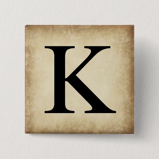 Griekse alfabet Letter Kappa Vierkante Button 5,1 Cm (Voorkant)