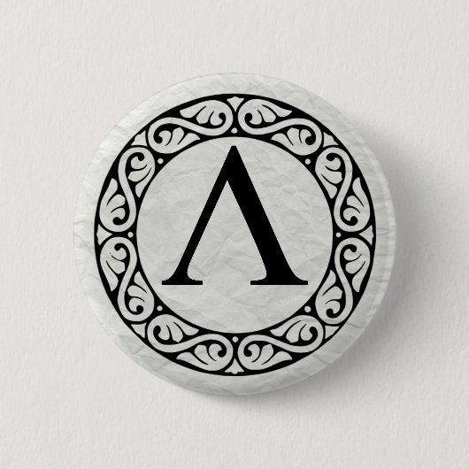 Griekse alfabet Letter Lambda Ronde Button 5,7 Cm (Voorkant)