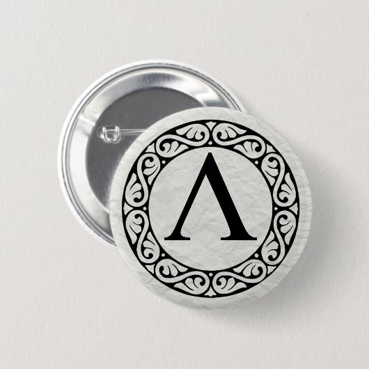 Griekse alfabet Letter Lambda Ronde Button 5,7 Cm (Voorkant /achterkant)