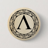 Griekse alfabet Letter Lambda Ronde Button 5,7 Cm (Voorkant)
