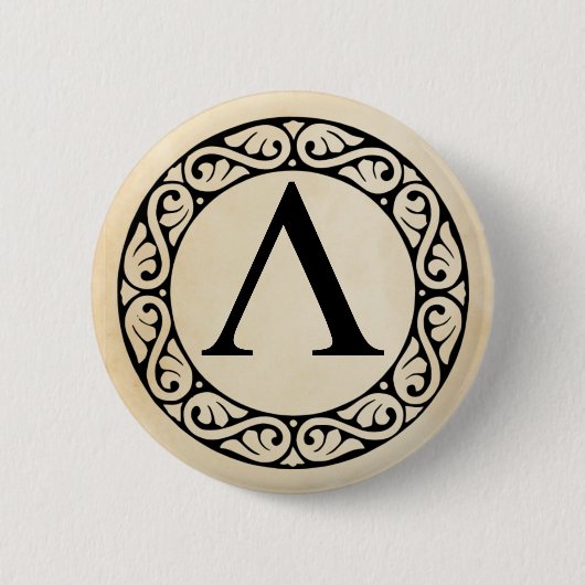 Griekse alfabet Letter Lambda Ronde Button 5,7 Cm (Voorkant)