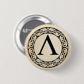 Griekse alfabet Letter Lambda Ronde Button 5,7 Cm (Voorkant /achterkant)