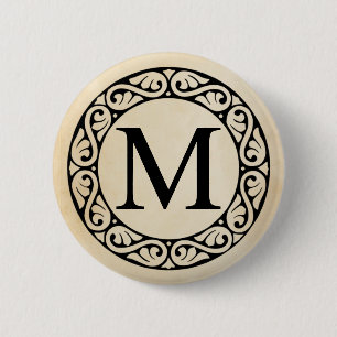 Griekse Alfabet Letter Mu Ronde Button 5,7 Cm
