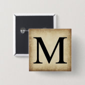 Griekse Alfabet Letter Mu Vierkante Button 5,1 Cm (Voorkant /achterkant)