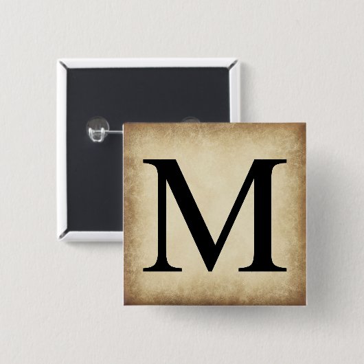 Griekse Alfabet Letter Mu Vierkante Button 5,1 Cm (Voorkant /achterkant)