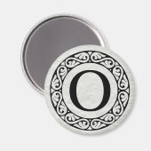 Griekse alfabet Letter omicron Magneet (Voorkant / Achterkant)