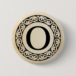 Griekse alfabet Letter omicron Ronde Button 5,7 Cm
