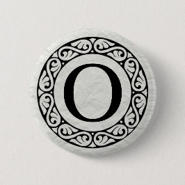 Griekse alfabet Letter omicron Ronde Button 5,7 Cm
