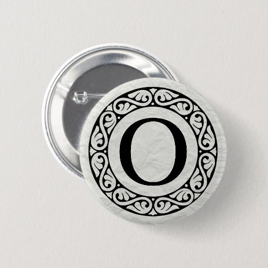 Griekse alfabet Letter omicron Ronde Button 5,7 Cm (Voorkant /achterkant)