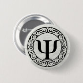 Griekse alfabet Letter Psi Ronde Button 5,7 Cm (Voorkant /achterkant)