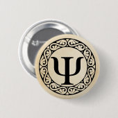 Griekse alfabet Letter Psi Ronde Button 5,7 Cm (Voorkant /achterkant)