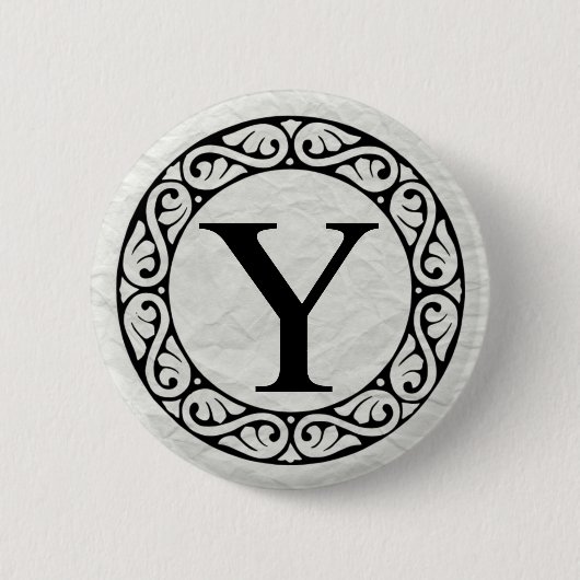 Griekse Alfabet Letter Ypsilon Ronde Button 5,7 Cm (Voorkant)