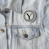 Griekse Alfabet Letter Ypsilon Ronde Button 5,7 Cm (In situ)