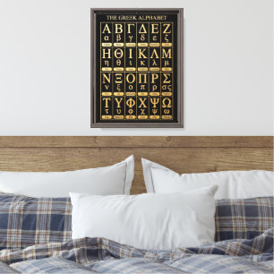 Griekse Alfabet Letters Cadeau - Esthetische Muur Canvas Afdruk