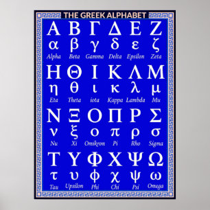 Griekse Alfabet Letters in Volgorde Esthetisch B Poster