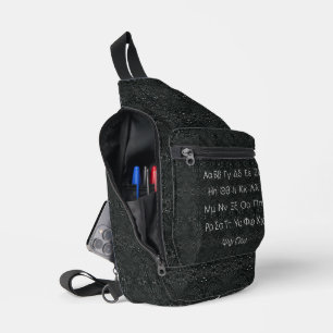 Griekse Alfabet Zwart Sling Bag