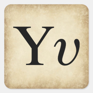Griekse alfabetbrief Upsilon Vierkante Sticker